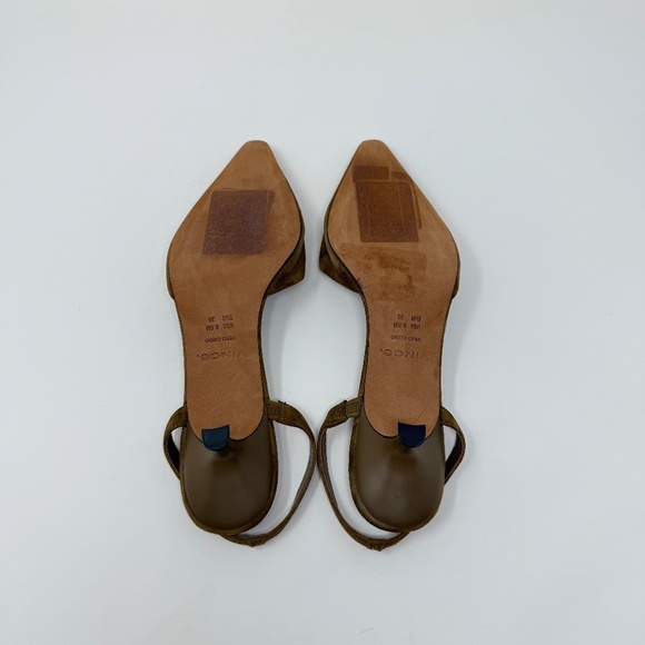 New Vince Sarita Kitten Heel Pump Elmwood Sz 8.5 - Picture 10 of 11